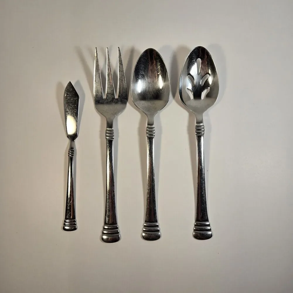 4 Cambridge Stainless Codie Serving Spoon Slotted Gravy Spreader Meat Fork